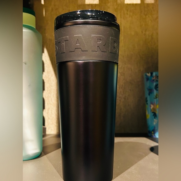 Starbucks New 2023 Matt Black Stainless Steel Rubber Grip Cold Brew Cup Tumbler - Picture 7 of 11